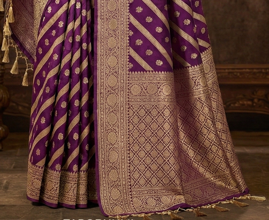 Luxury Purple Silk Saree