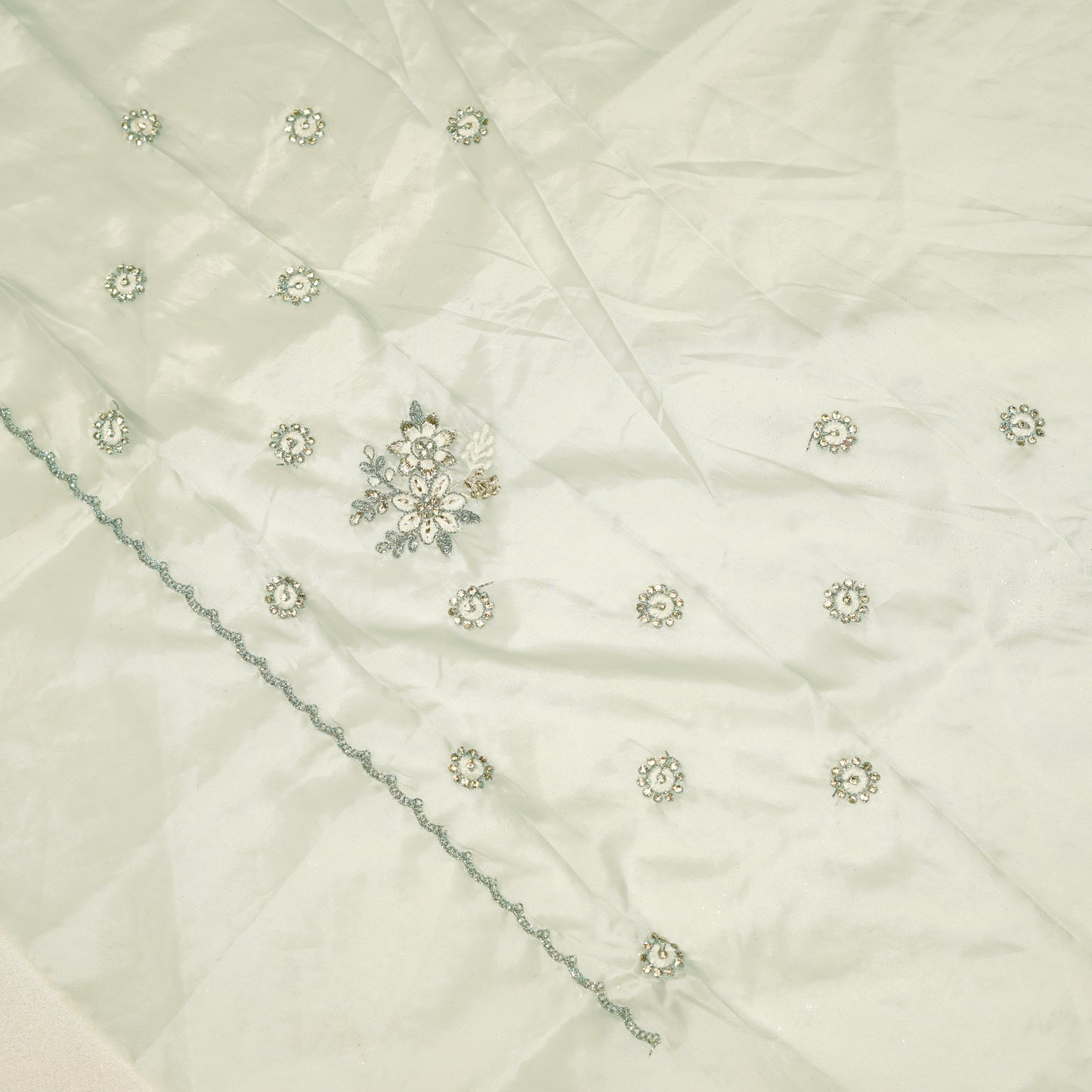 Mint Blue Glass Tissue Silk Saree