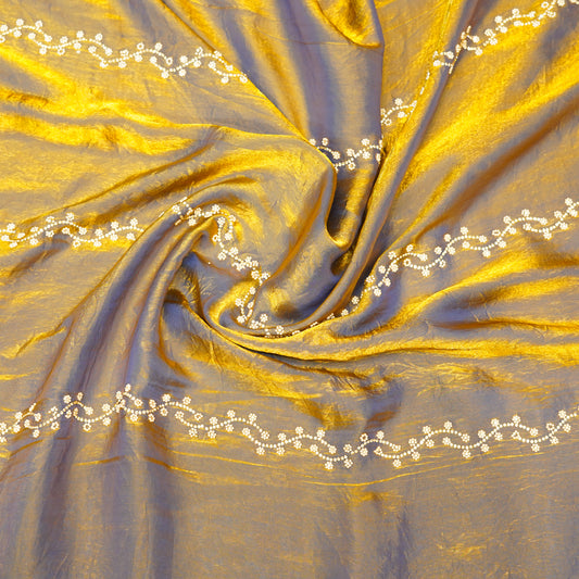 Mustard Yellow Mushroom Silk Saree