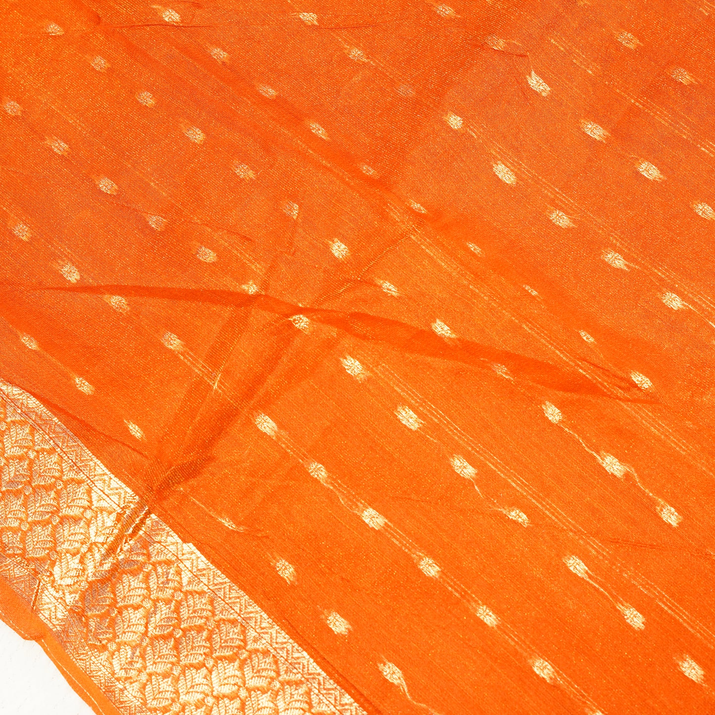 Rust Orange Zari Saree