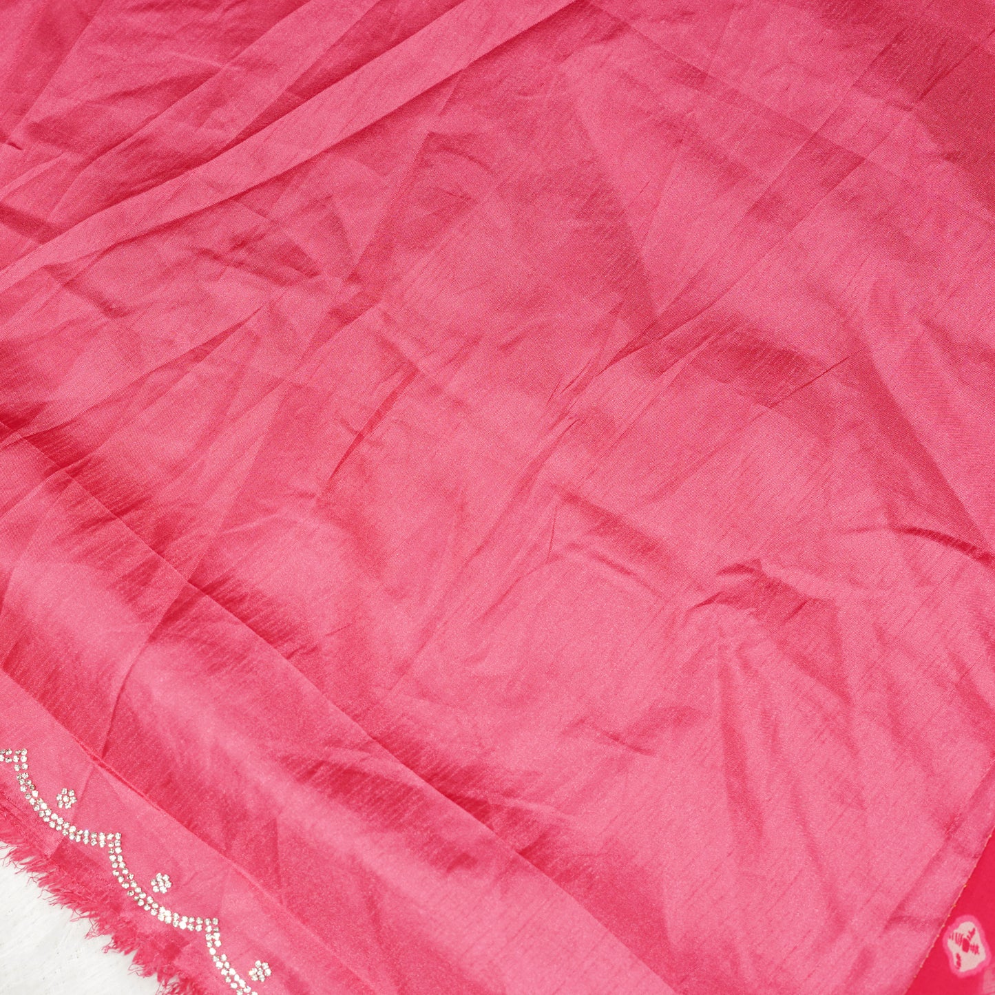 Pink georgette Bandhani Saree