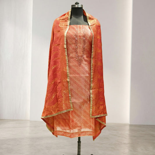 Orange 3-Piece Suit Fabric
