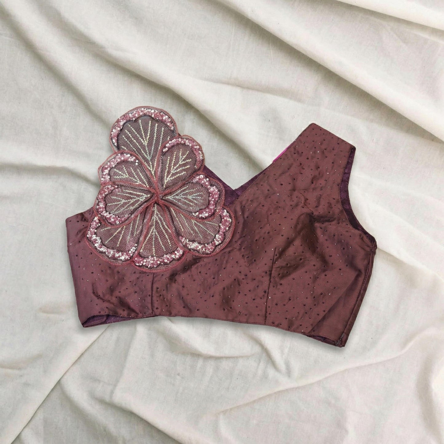 Maroon Crepe Saree