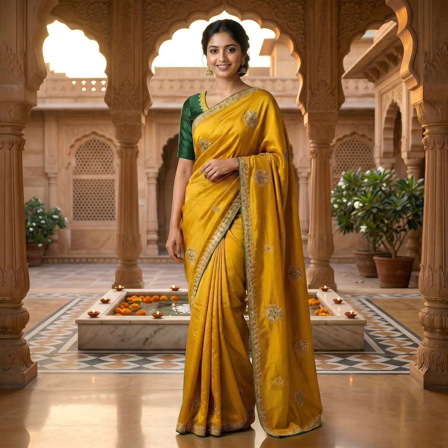 Mustard Yellow Saree