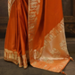 Orange Banarasi Silk Saree