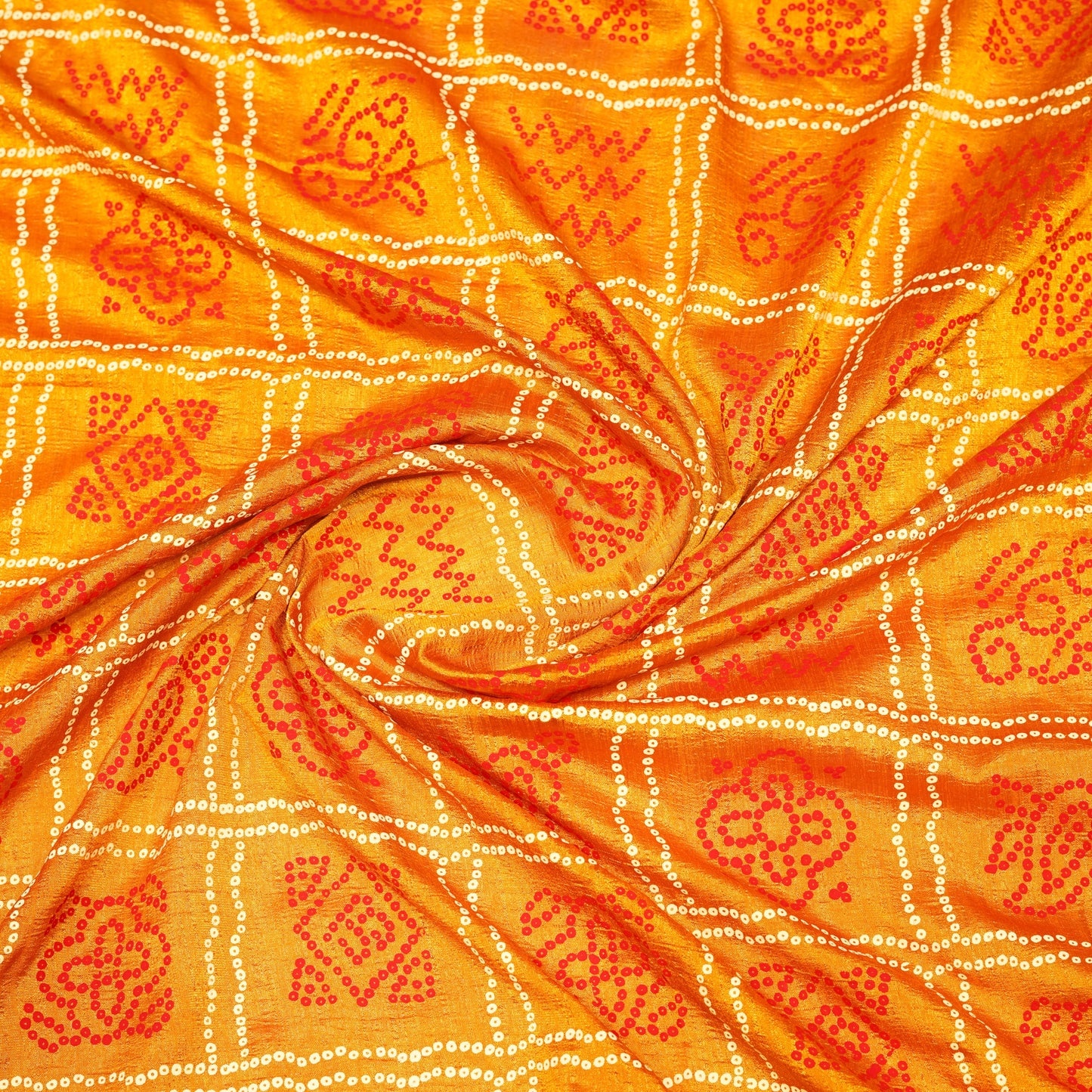 Mustard Yellow Bandhani Saree