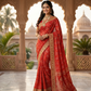 Red Bandhani Ghatchola Saree
