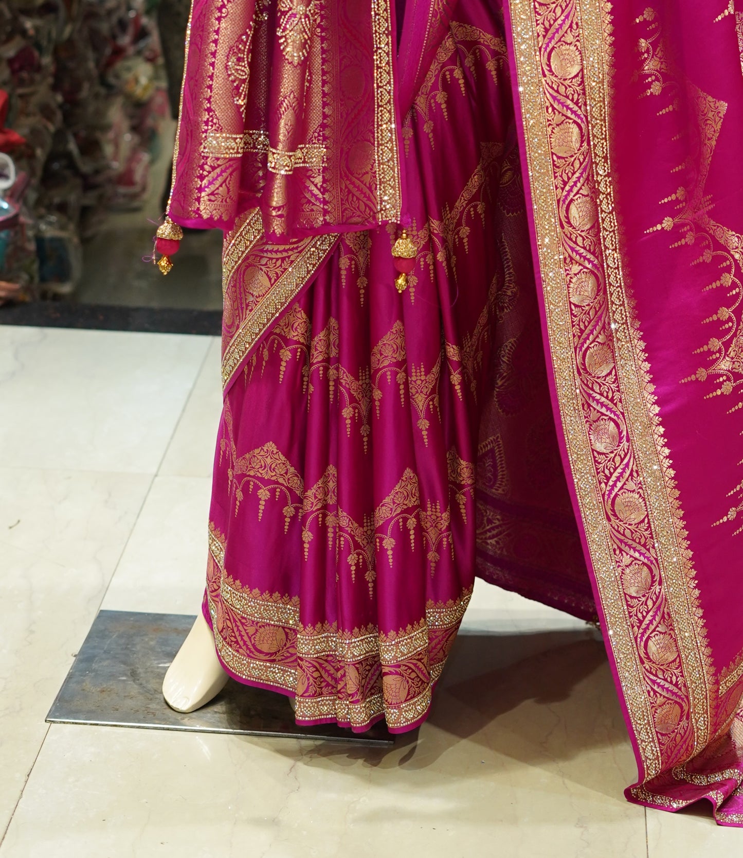 Royal Pink Banarasi Silk Saree