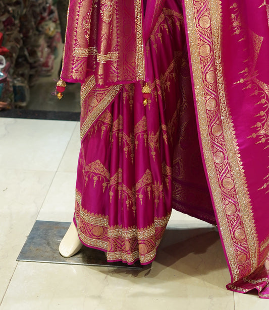 Royal Pink Banarasi Silk Saree