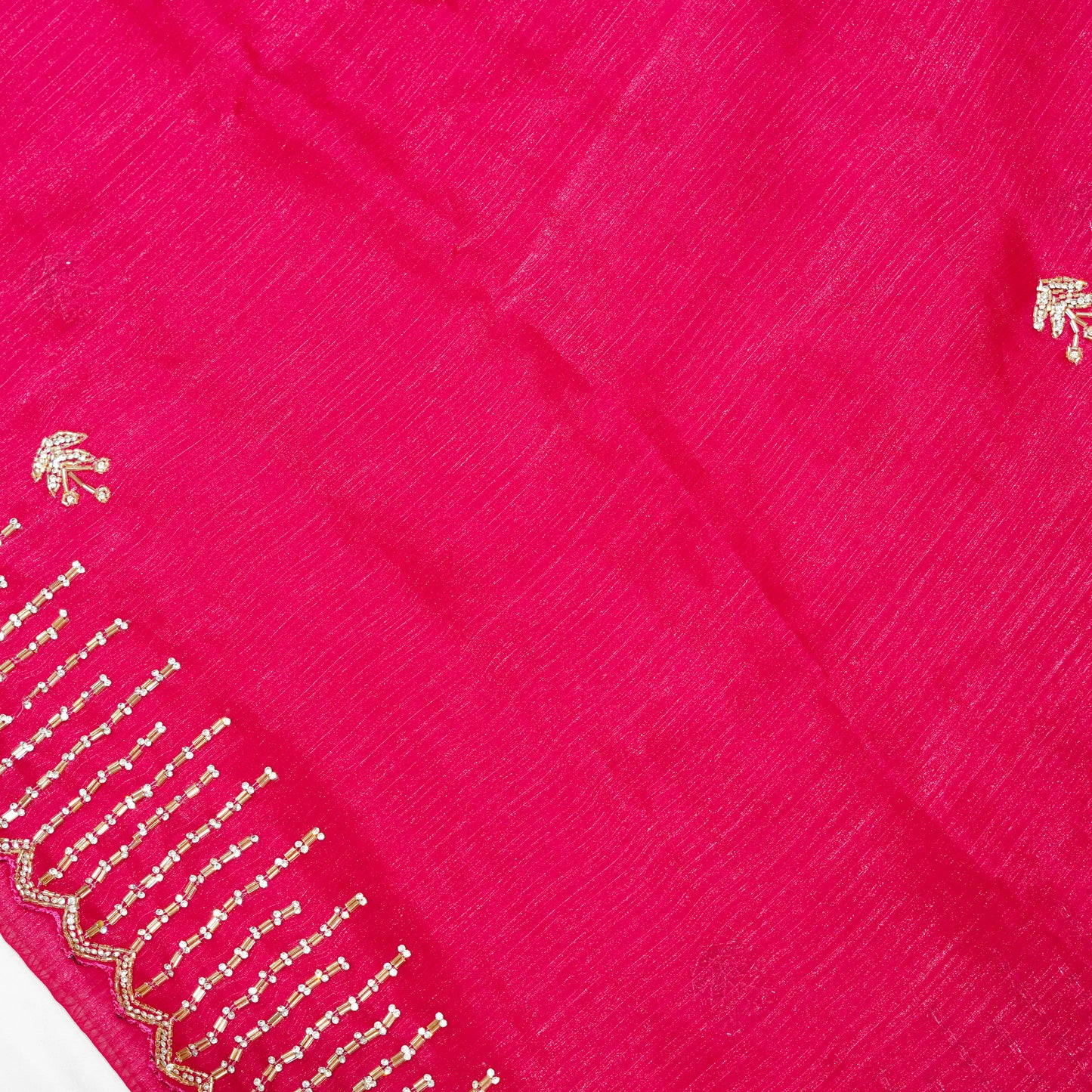 Luxury Wine Red Organza Saree