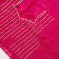 Luxury Wine Red Organza Saree