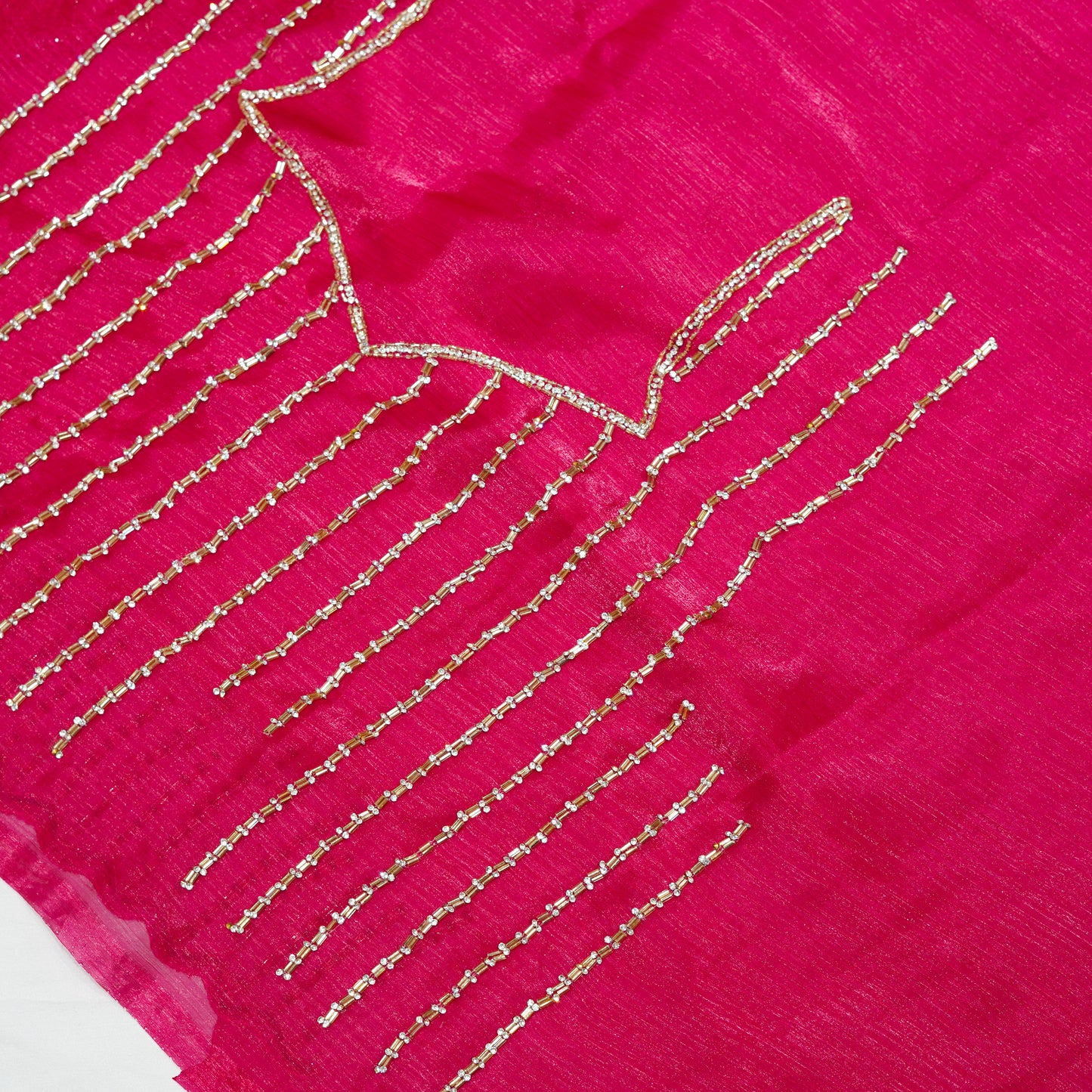 Luxury Wine Red Organza Saree
