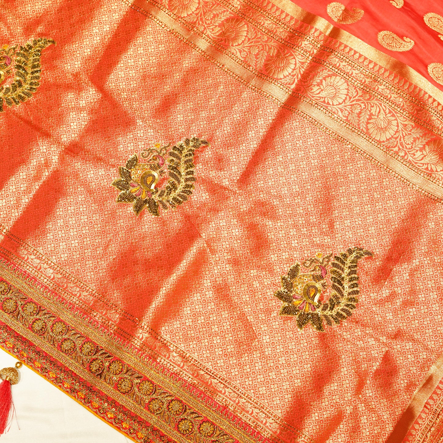 Premium Orange Dolla Silk Saree
