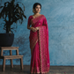 Luxury Wine Red Organza Saree