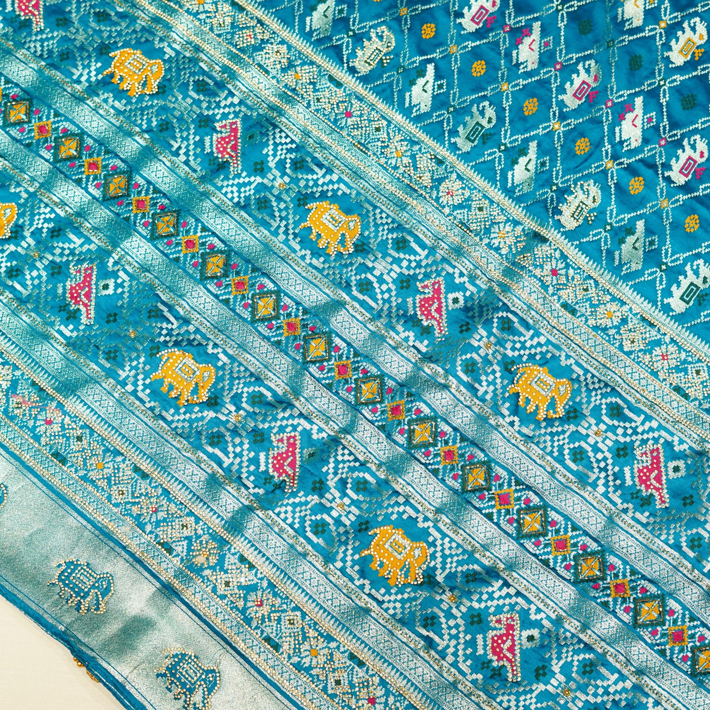 Royal Blue Ghat Chola Print Dolla Silk Saree