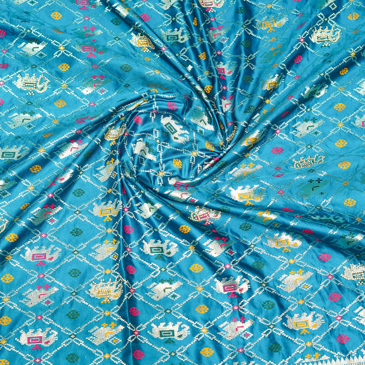 Royal Blue Ghat Chola Print Dolla Silk Saree