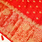 Elegant Red Crepe Saree