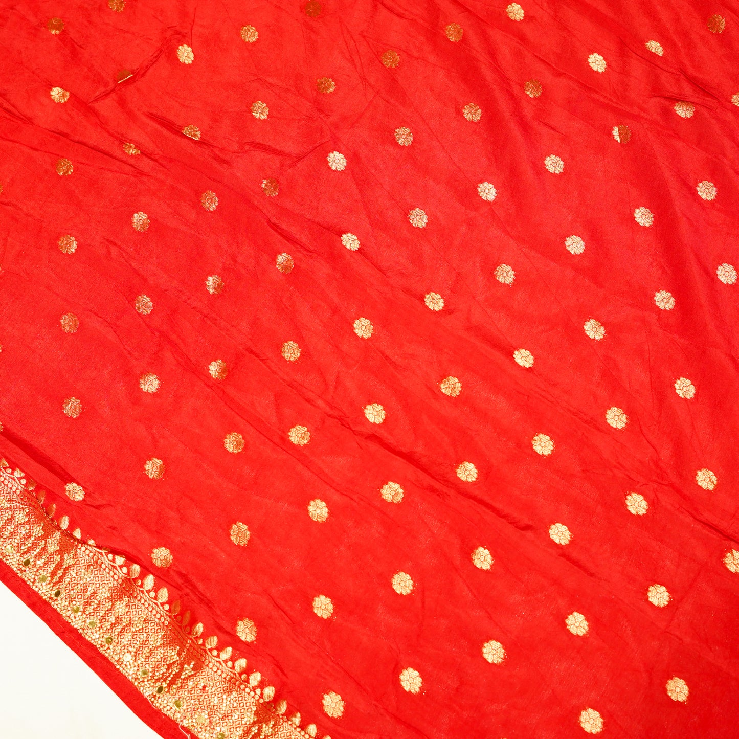 Elegant Red Crepe Saree