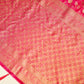 Pink Orange Multicolour Floral Zari Saree