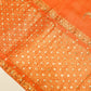 Luxury Orange Satin Silk Saree