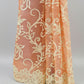 Peach Floral Net Saree