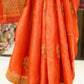 Luxury Orange Satin Silk Saree