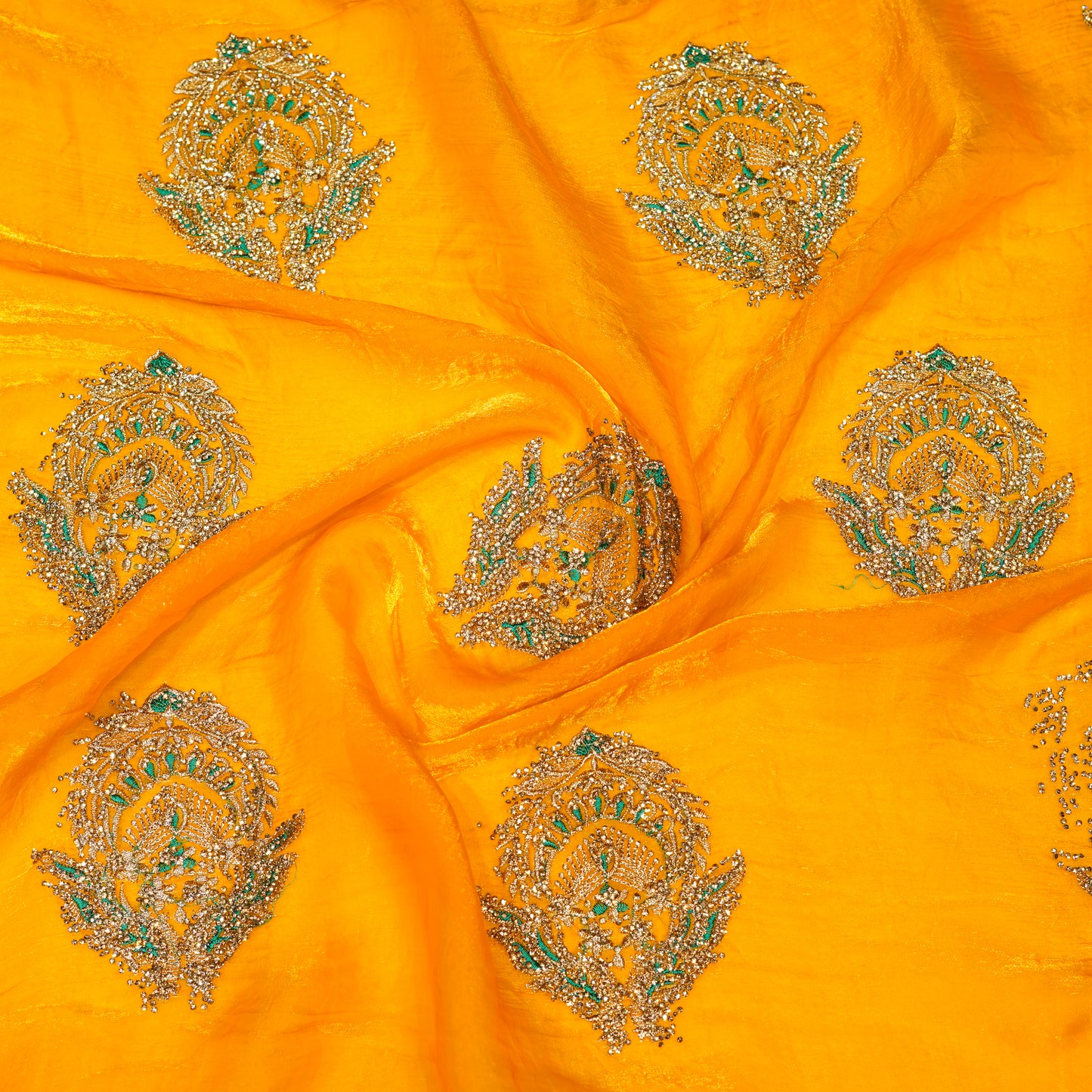 Yellow Designer Floral Saree