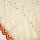 Ivory Red Bandhej Saree