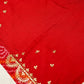 Ivory Red Bandhej Saree