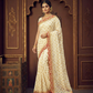 Ivory Red Bandhej Saree