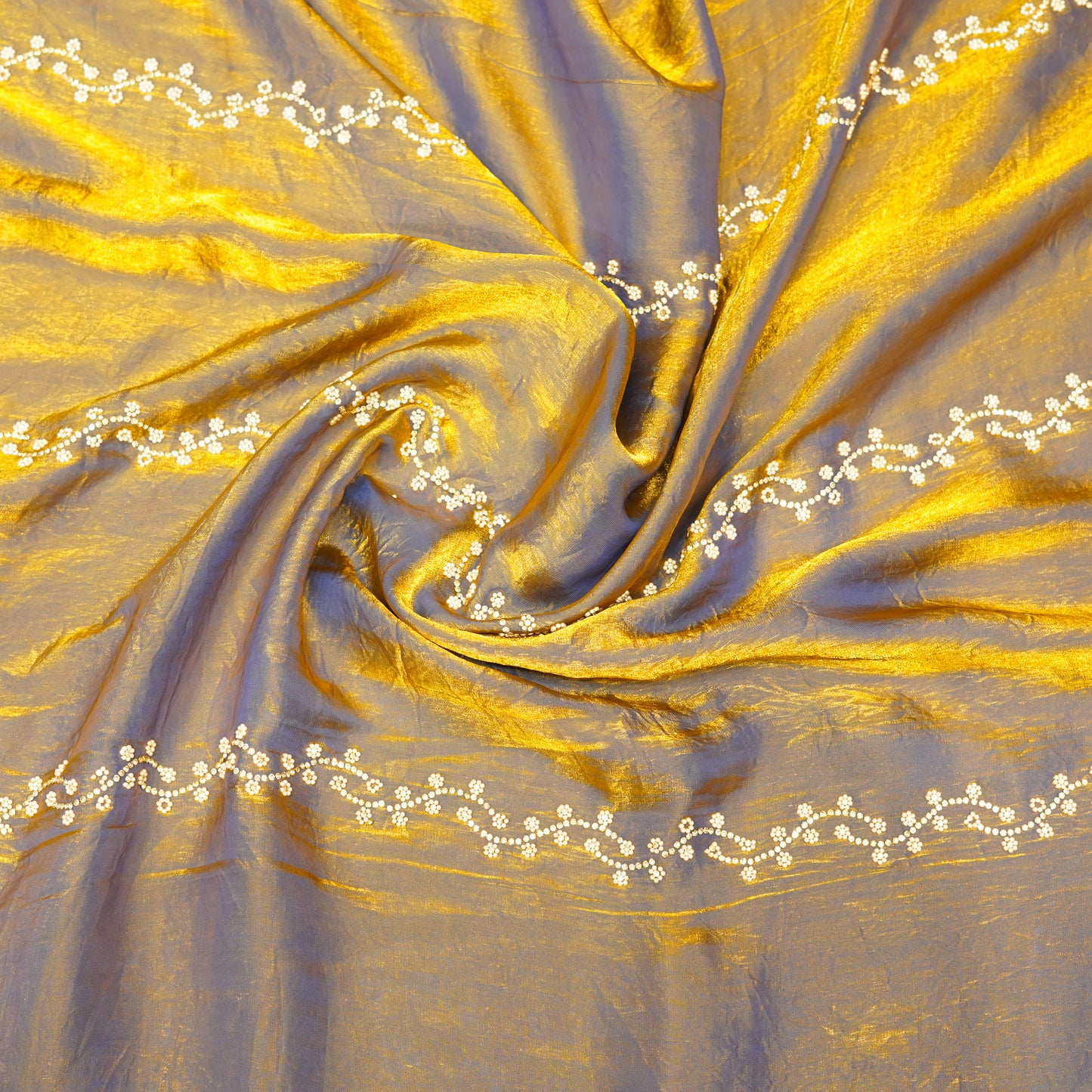 Mustard Yellow Mushroom Silk Saree