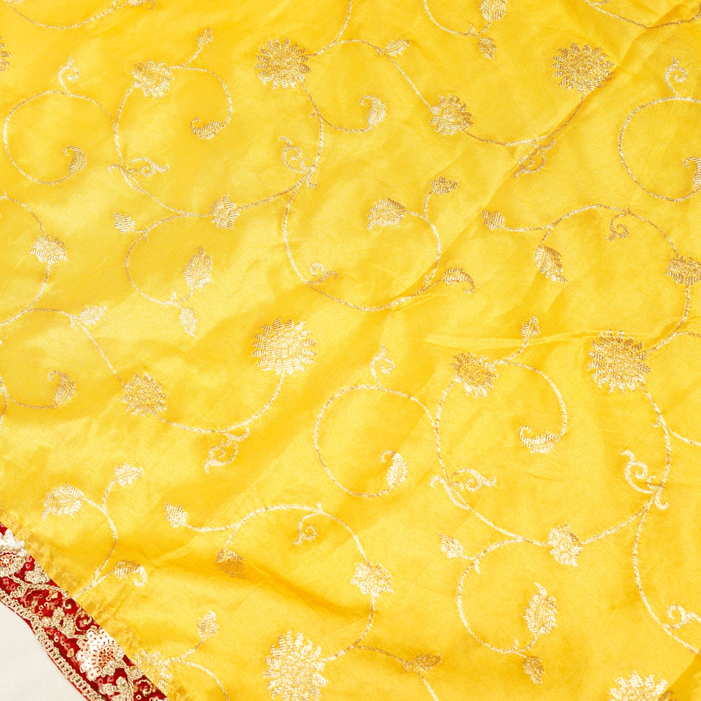 Yellow Gath Bandha Saree