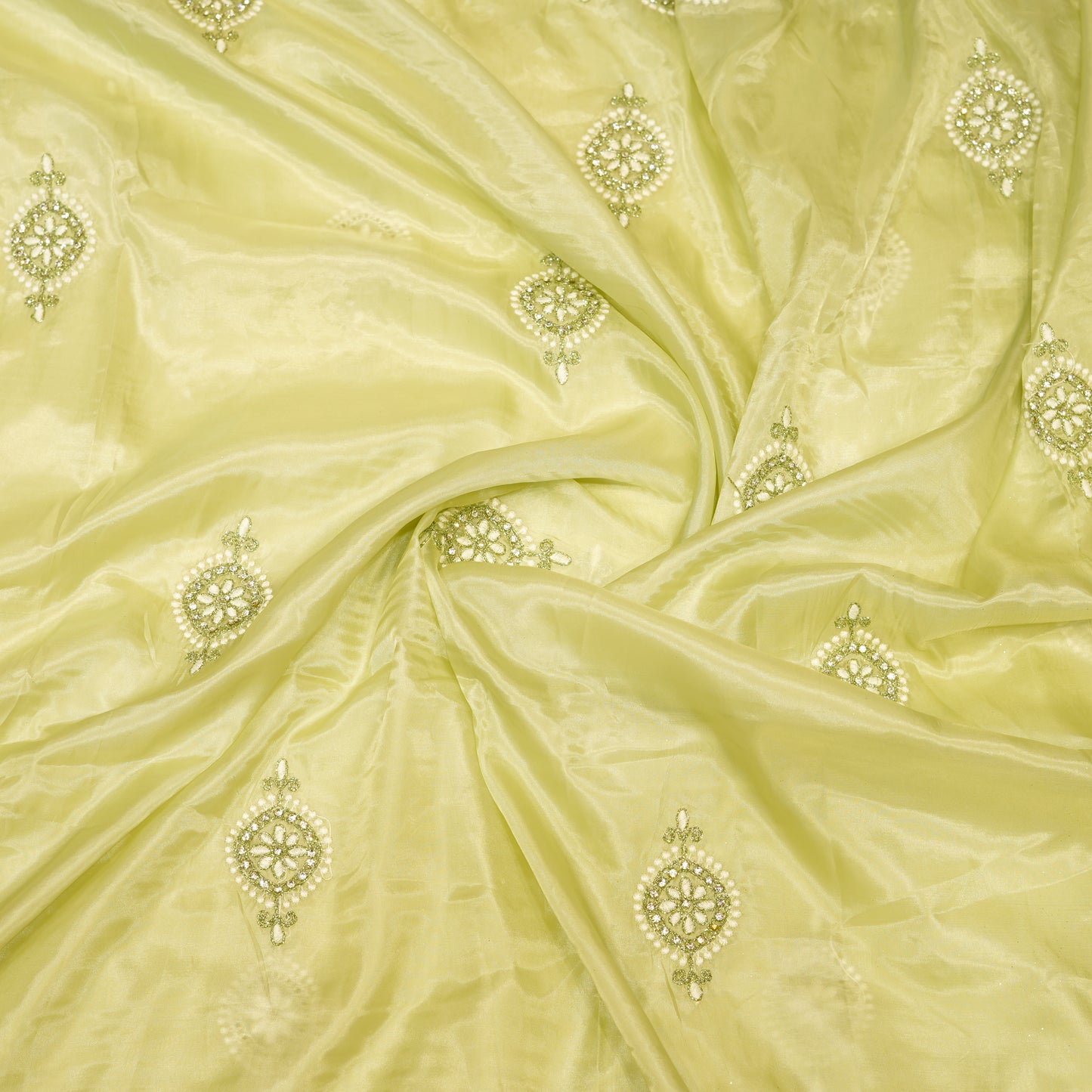 Mint Green Glass Tissue Silk Saree