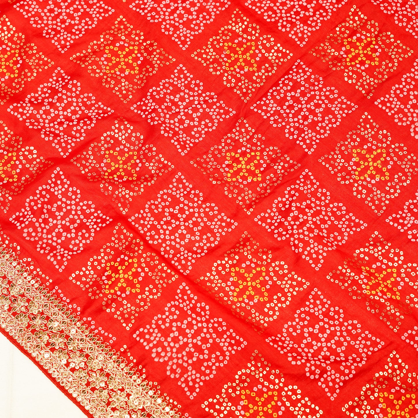 Red Georgette Sequin Saree