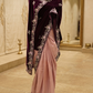 Purple Wine Velvet Saree