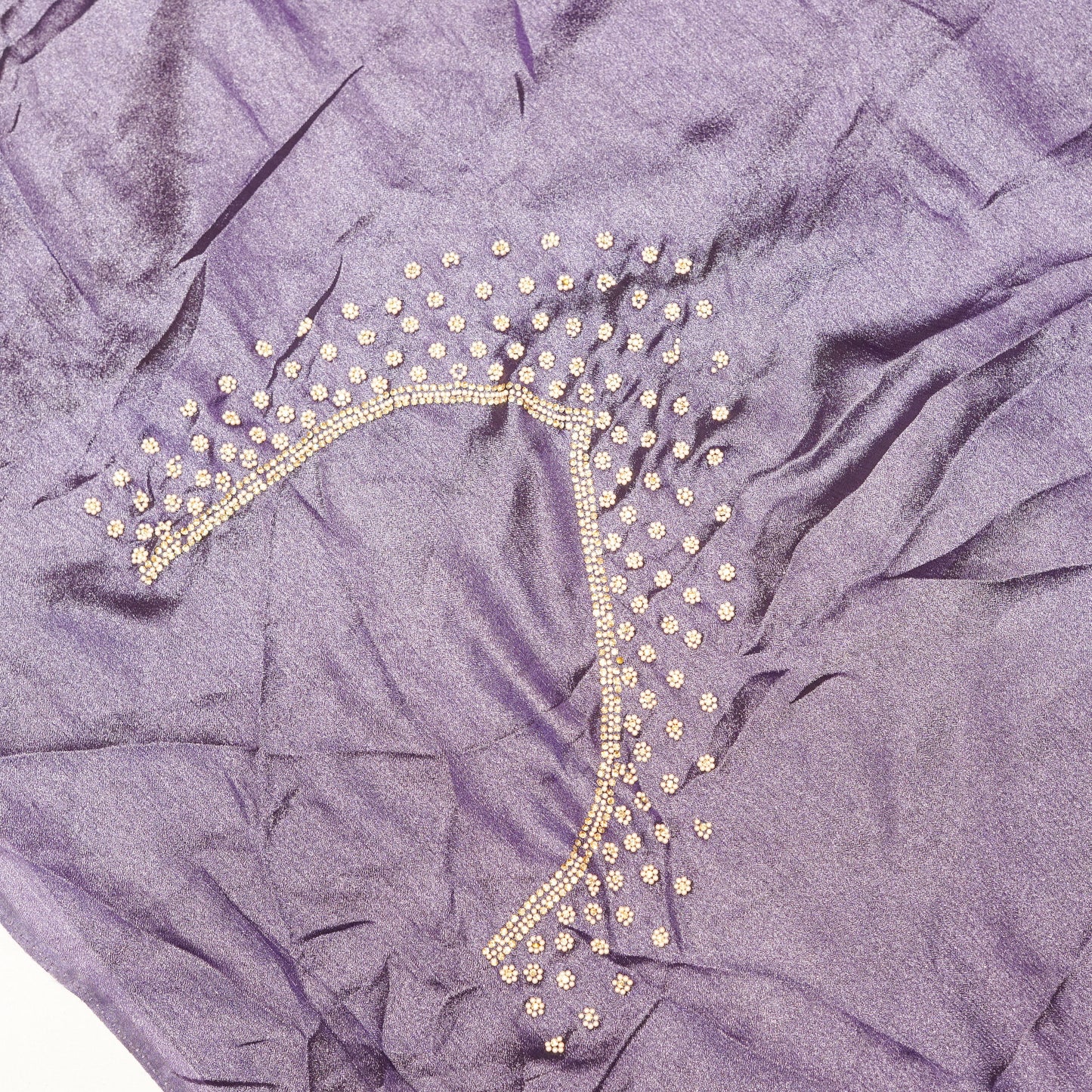 Purple Satin Crepe Saree