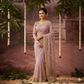 Lilac Multicolour Net Saree