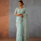 Mint Blue Glass Tissue Silk Saree