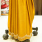 Mustard Yellow Satin Crepe Saree