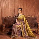 Mustard Yellow Mushroom Silk Saree