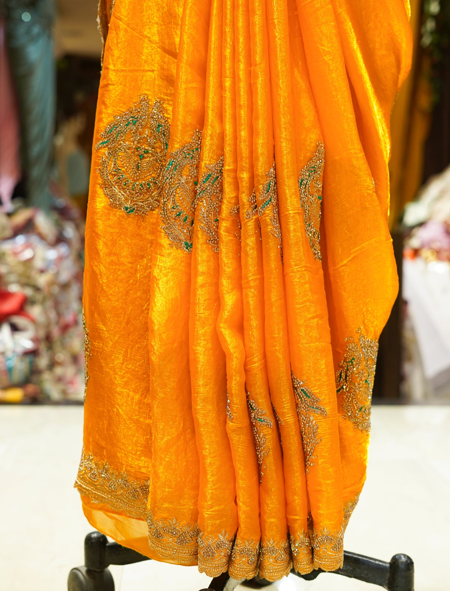 Yellow Designer Floral Saree