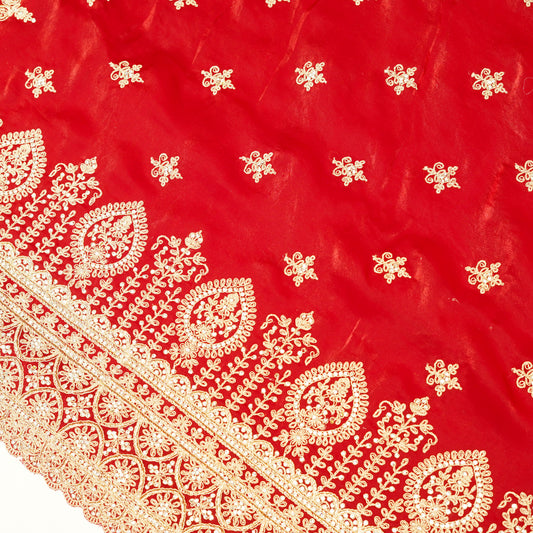 Maroon Red Zari Saree