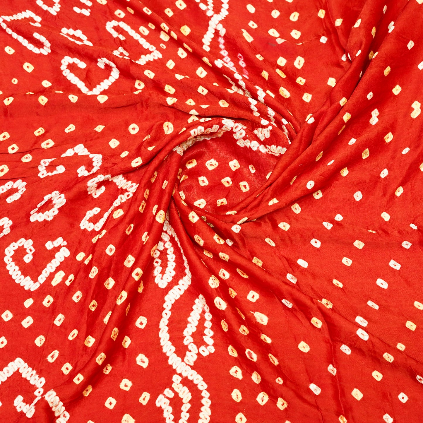Red Bandhani Print Saree