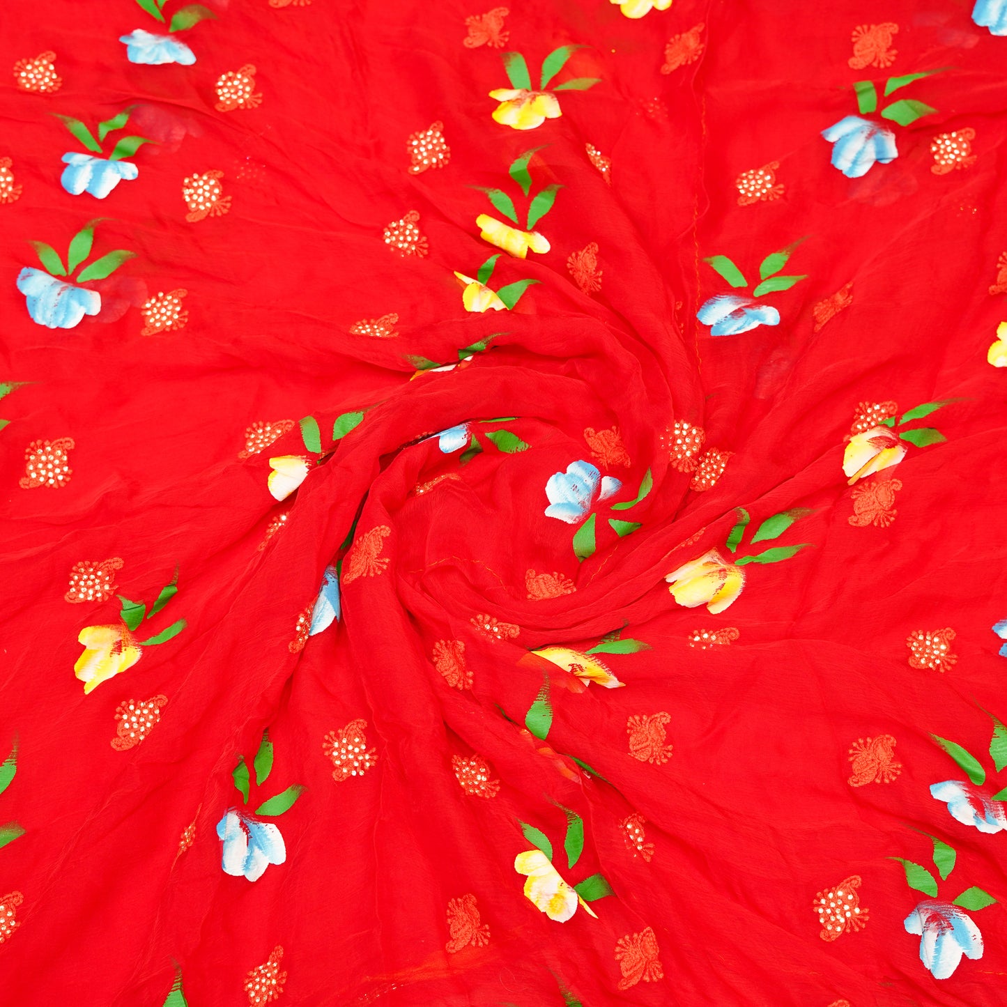 Red Floral Designer Saree