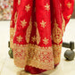 Maroon Red Zari Saree