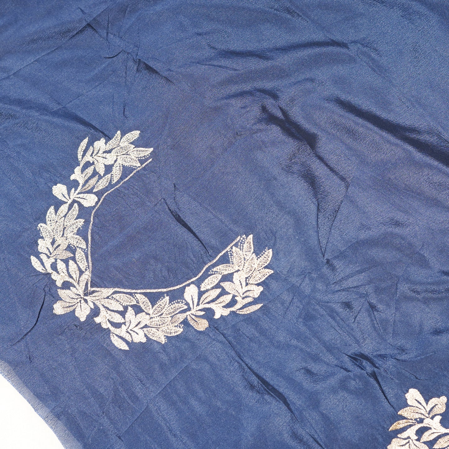 Dark Blue Crepe Saree