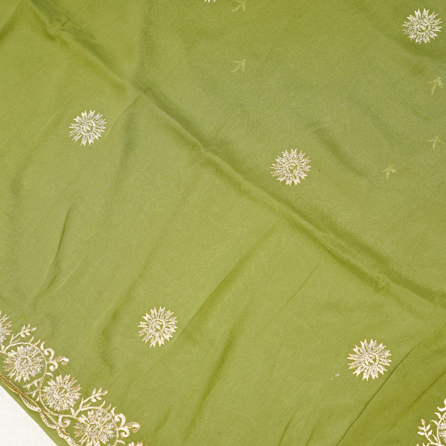 Pista Green Designer Saree