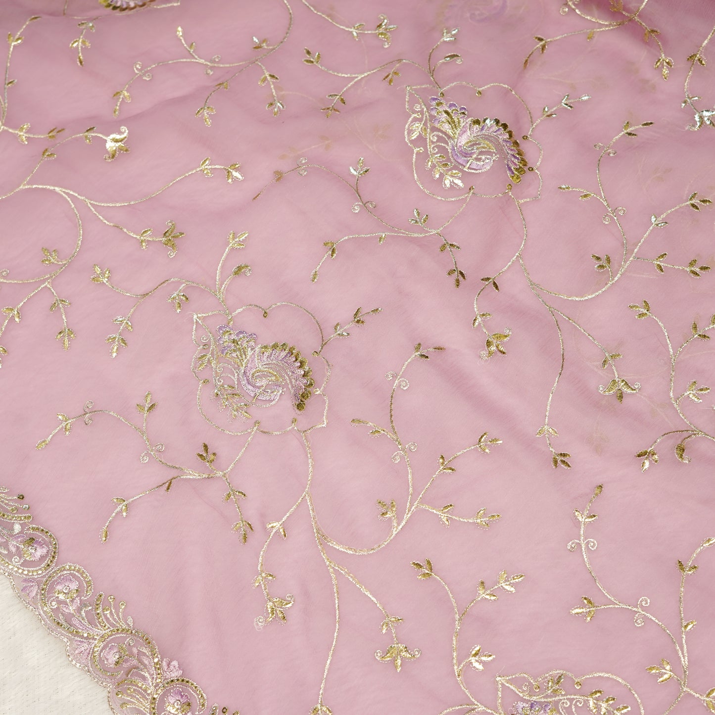 Light Pink Chiffon Saree
