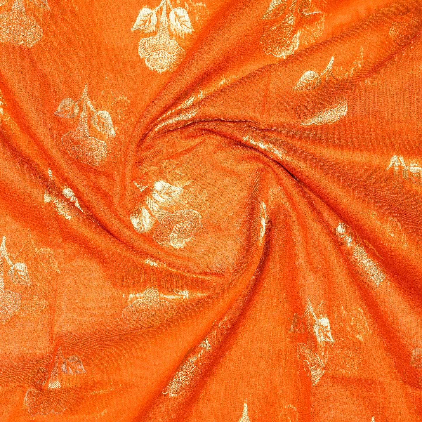 Khaddi Silk Rust Orange Banarasi Saree