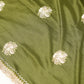 Olive Dark Green Designer Saree